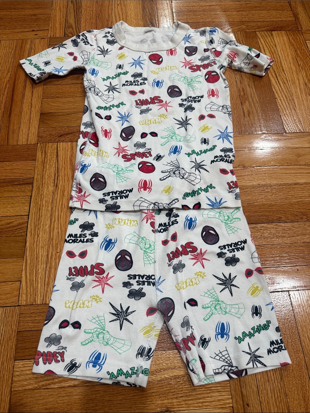 Hanna Andersson Kids White Spider-Man Graphic Pajama Set Size 10